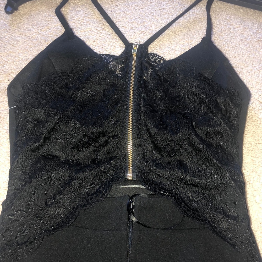 Lace-Back Short Black Homecoming Party Dress - Picture 5 of 6